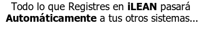 Todo lo que registres en iLEAN pasará automáticamente a tus otros sistemas - eliminando por completo los registros dobles.